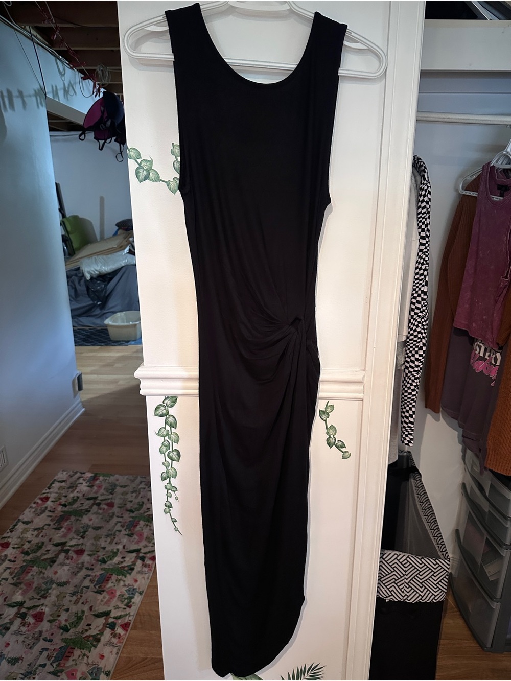Streetwear Society Black Sleeveless Twist-Knot Maxi Dress